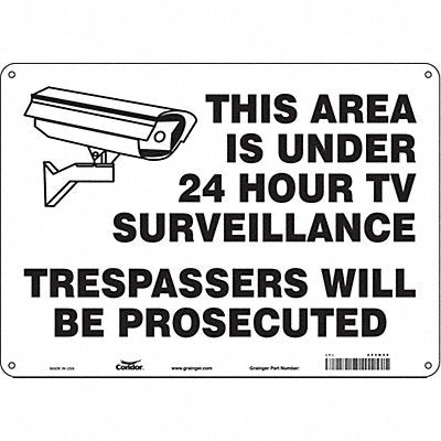 CONDOR 453N34 Safety Sign 10 in x 14 in Polyethylene