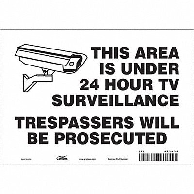 CONDOR 453N36 Safety Sign 7 in x 10 in Vinyl