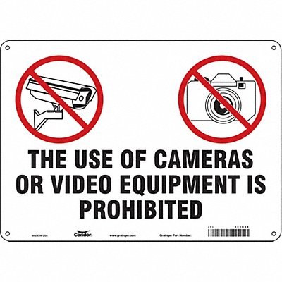 CONDOR 453N45 Safety Sign 10 in x 14 in Aluminum