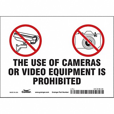 CONDOR 453N48 Safety Sign 5 in x 7 in Vinyl