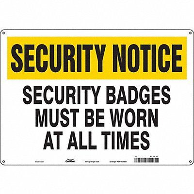 CONDOR 453N79 Safety Sign 14 in x 20 in Aluminum