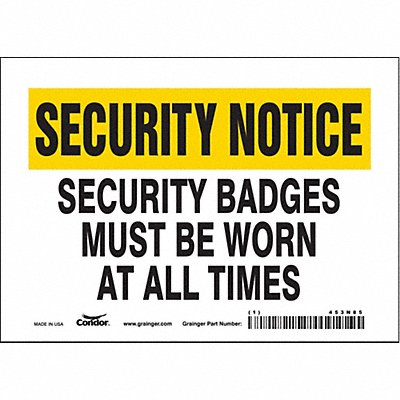 CONDOR 453N85 Safety Sign 5 in x 7 in Vinyl