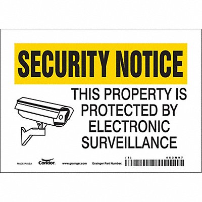 CONDOR 453N97 Safety Sign 5 in x 7 in Vinyl