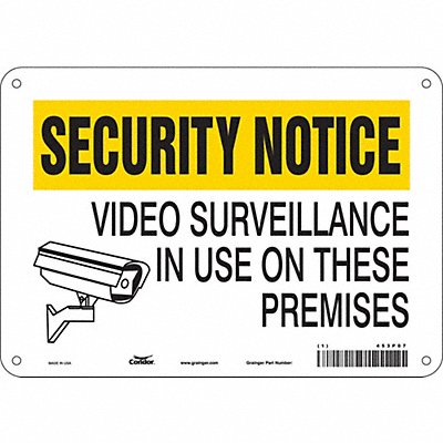 CONDOR 453P07 Safety Sign 7 in x 10 in Polyethylene