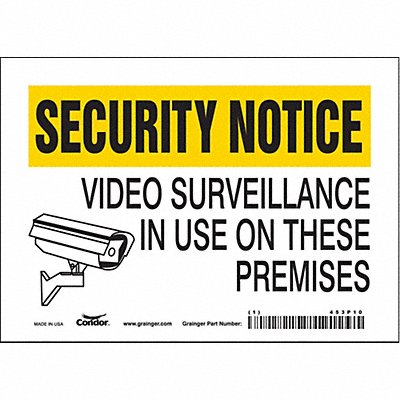 CONDOR 453P10 Safety Sign 5 in x 7 in Vinyl