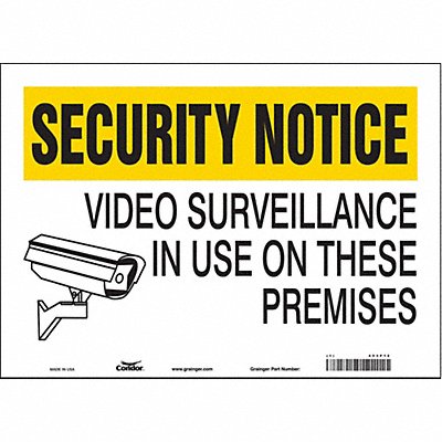 CONDOR 453P12 Safety Sign 10 in x 14 in Vinyl