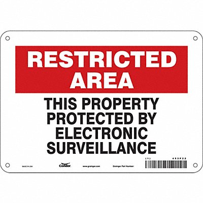 CONDOR 453P22 Safety Sign 7 in x 10 in Polyethylene