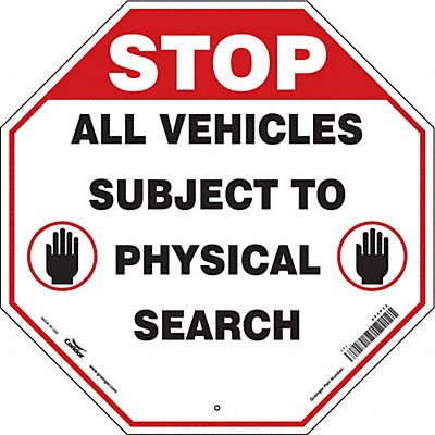 CONDOR 453P32 Security Sign 24 in x 24 in Aluminum