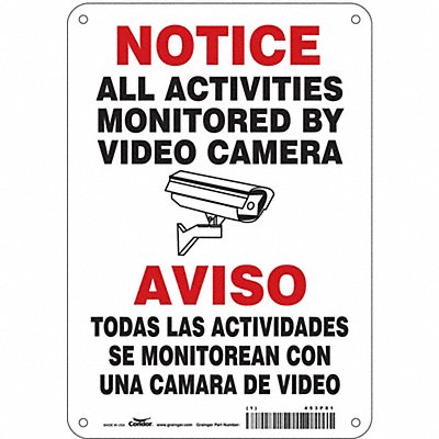 CONDOR 453P81 Safety Sign 10 in x 7 in Aluminum