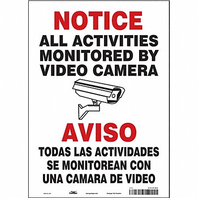 CONDOR 453P86 Safety Sign 14 in x 10 in Vinyl