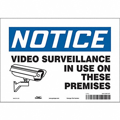 CONDOR 453P97 Safety Sign 7 in x 10 in Vinyl