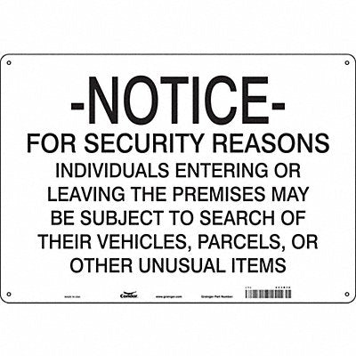 CONDOR 453R16 Safety Sign 14 in x 20 in Polyethylene