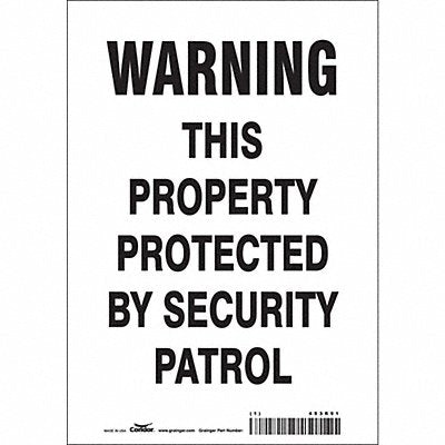 CONDOR 453R91 Safety Sign 10 in x 7 in Vinyl