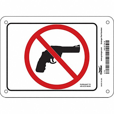 CONDOR 453T43 Safety Sign 5 in x 7 in Vinyl