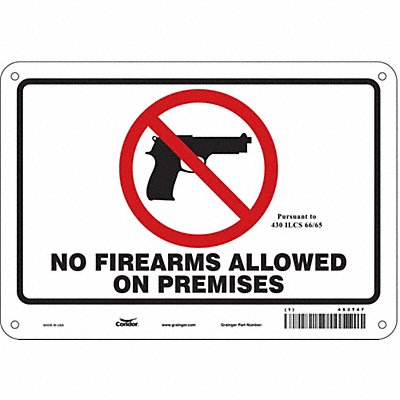 CONDOR 453T47 Safety Sign 7 in x 10 in Aluminum