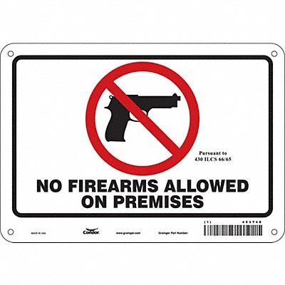 CONDOR 453T48 Safety Sign 7 in x 10 in Polyethylene