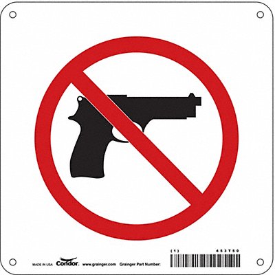 CONDOR 453T50 Safety Sign 8 in x 8 in Aluminum