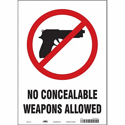 CONDOR 453T61 Safety Sign 14 in x 10 in Vinyl