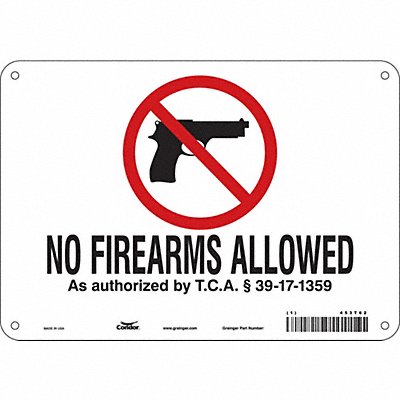 CONDOR 453T62 Safety Sign 7 in x 10 in Aluminum