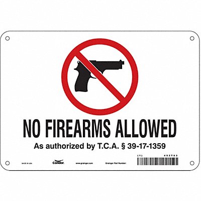 CONDOR 453T63 Safety Sign 7 in x 10 in Polyethylene