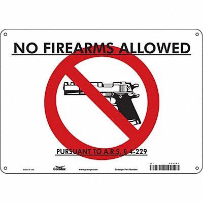 CONDOR 453T81 Safety Sign 10 in x 14 in Aluminum