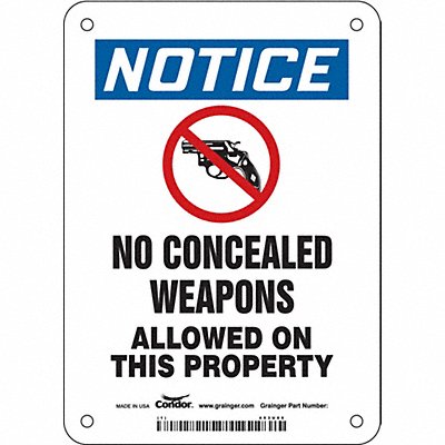 CONDOR 453U05 Safety Sign 7 in x 5 in Polyethylene
