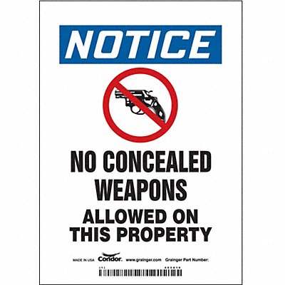 CONDOR 453U10 Safety Sign 7 in x 5 in Vinyl