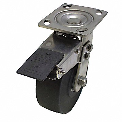 GRAINGER P21SXNMB040K14TB Standard Plate Castor Swivel 880 lb.