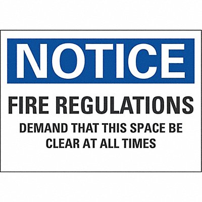 LYLE LCU50271ED10x7 Notice Sign 7 in x 10 in Non-PVC Polymer