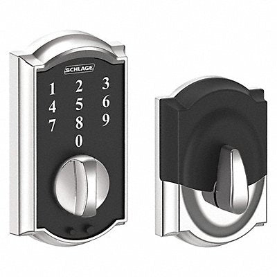 SCHLAGE RESIDENTIAL BE375CAM625 Electronic Lock Deadbolt Bright Chrome