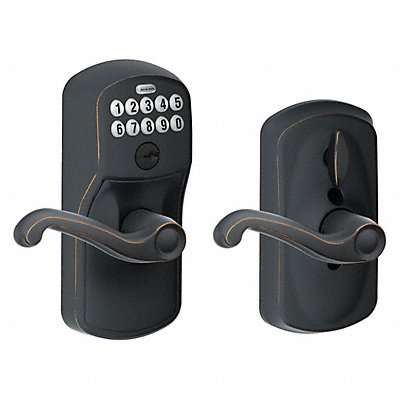 SCHLAGE RESIDENTIAL FE595PLY716FLA Electronic Lock Lever Antique Bronze