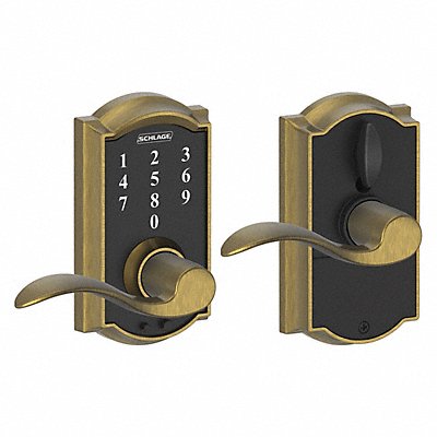 SCHLAGE RESIDENTIAL FE695CAM609ACC Electronic Lock Lever Antique Brass