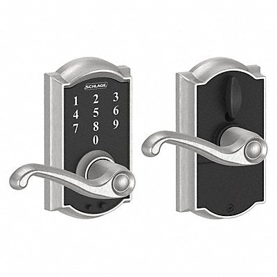 SCHLAGE RESIDENTIAL FE695CAM626FLA Electronic Lock Lever Satin Chrome