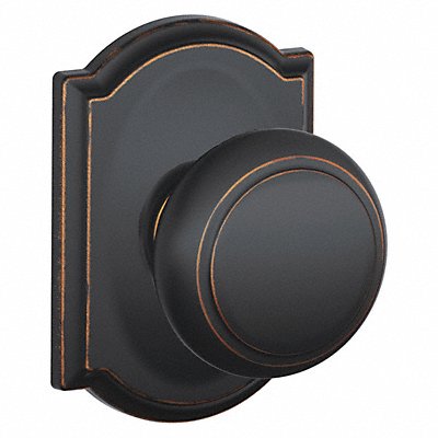 SCHLAGE RESIDENTIAL F10AND716CAM Knob Lockset Antique Bronze Passage Gr 2