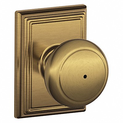 SCHLAGE RESIDENTIAL F40AND609ADD Knob Lockset Antique Brass Privacy Gr 2