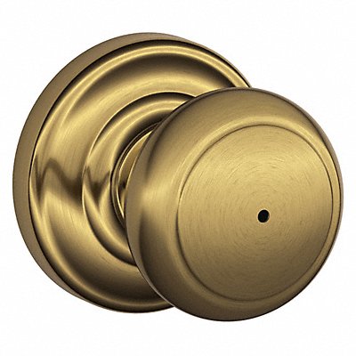 SCHLAGE RESIDENTIAL F40AND609AND Knob Lockset Antique Brass Privacy Gr 2