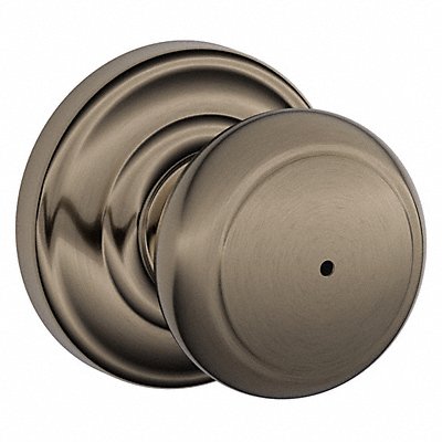 SCHLAGE RESIDENTIAL F40AND620AND Knob Lockset Antique Nickel Privacy Gr 2