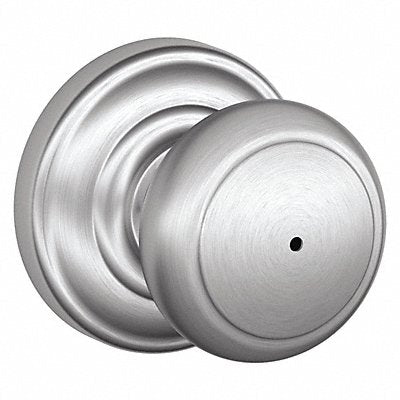 SCHLAGE RESIDENTIAL F40AND626AND Knob Lockset Satin Chrome Privacy Gr 2
