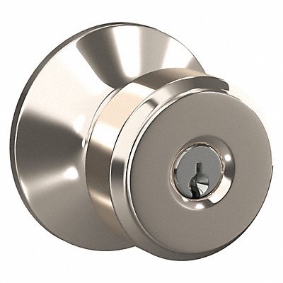 SCHLAGE RESIDENTIAL F51ABWE618 Knob Lockset Bright Nickel Entrance Gr 2