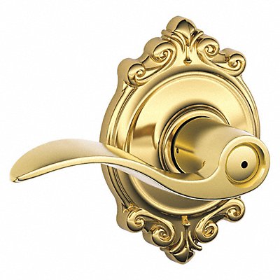 SCHLAGE RESIDENTIAL F40ACC605BRK Door Lever Lockset Bright Brass Privacy
