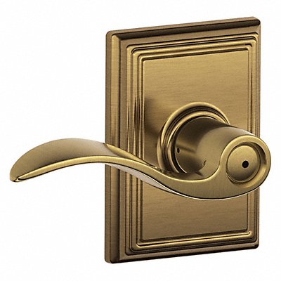SCHLAGE RESIDENTIAL F40ACC609ADD Door Lever Lockset Antique Brass Privacy
