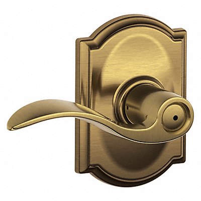 SCHLAGE RESIDENTIAL F40ACC609CAM Door Lever Lockset Antique Brass Privacy