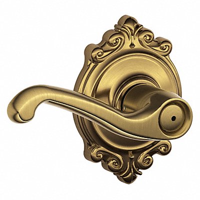 SCHLAGE RESIDENTIAL F40FLA609BRK Door Lever Lockset Antique Brass Privacy