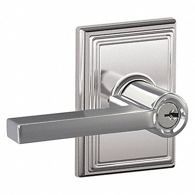 SCHLAGE RESIDENTIAL F51ALAT625ADD Lever Lockset Bright Chrome Entrance