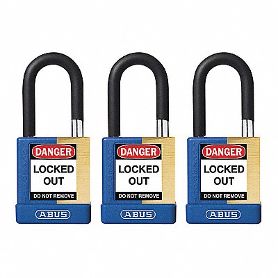 ABUS 20072 Keyed Padlock 3/4 W x1-1/2 H Shackle PK3
