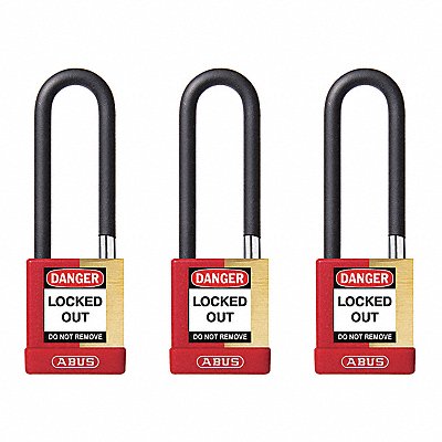 ABUS 20111 Keyed Padlock 3/4 W x 3 H Shackle PK3