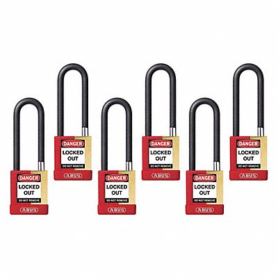 ABUS 20120 Keyed Padlock 3/4 W x 3 H Shackle PK6