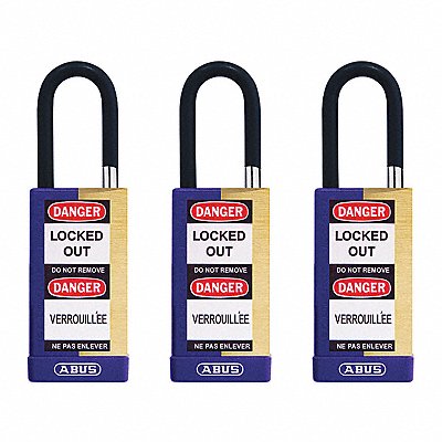 ABUS 20183 Keyed Padlock 3/4 W x1-1/2 H Shackle PK3