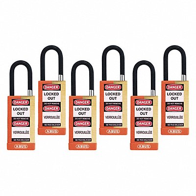 ABUS 20187 Keyed Padlock 3/4 W x1-1/2 H Shackle PK6