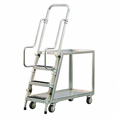 GRAINGER 50060 Ladder Cart 2 Shelves 800 lb Ld Cap.